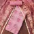 pink roman cotton silk handwork unstitched dress material