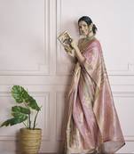 Digital print handloom silk blend multi colour saree