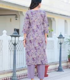 Women's Printed Cotton Fabric Straight Kurta, Pant Set.
