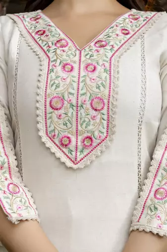 Trendmalls Trendmalls Cotton Embroidery Kurta Pant with Dupatta Salwar Suit Set