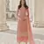 Peach embroidered net salwar