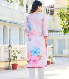 Women's Floral Printed Cotton Fabric Straight Kurta, Pant Set.