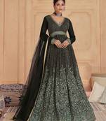 Georgette Traditional Embroidery Anarkali Kurta Pant Salwar Suit Set