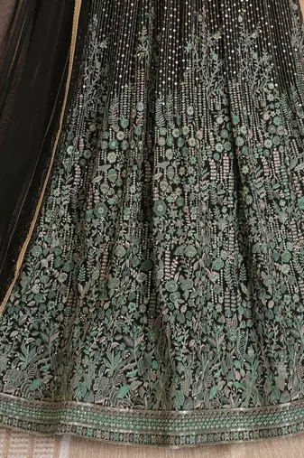 Trendmalls Georgette Traditional Embroidery Anarkali Kurta Pant Salwar Suit Set