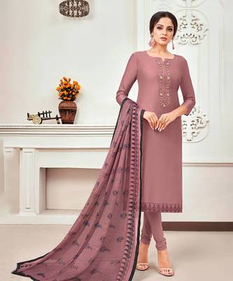 Light-Pink Embroidered Blended Silk Salwar 1