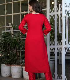 Beautiful Embroidered Viscose Chanderi Fabric Straight Kurta, Pant and Dupatta Set