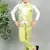 Boys cotton blend marble print 3 piece party suit set - lime green