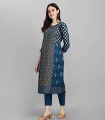 Classiques Blended Cotton Gold and Pigment Printed Blue Salwar Suit