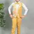Boys cotton blend marble print 3 piece party suit set - yellow