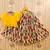 Vibrant ikat print lehenga set with ruffle blouse