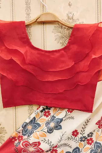 Floral print lehenga set with ruffle blouse