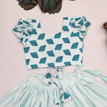 Elegant floral lehenga set with striped jacket blouse 2
