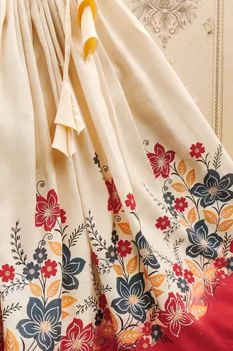 Floral print lehenga set with ruffle blouse
