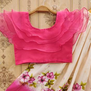 Floral print lehenga set with ruffle blouse 2