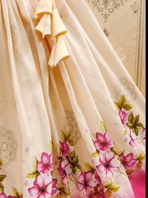 Floral print lehenga set with ruffle blouse 3