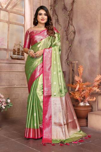 Parrot tissue silk art kanjeevaram silk saree