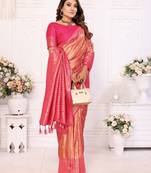 Pink tissue silk art kanjeevaram silk saree