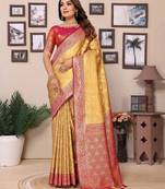 Mustard tissue silk art kanjeevaram silk saree