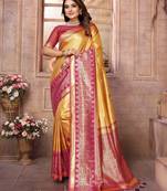 Mustard tissue silk art kanjeevaram silk saree