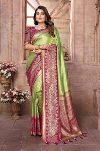 Parrot tissue silk art kanjeevaram silk saree