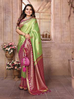 Parrot tissue silk art kanjeevaram silk saree 2