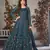 Teal blue embroidery net anarkali suit