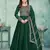 Green embroidery art silk anarkali suit