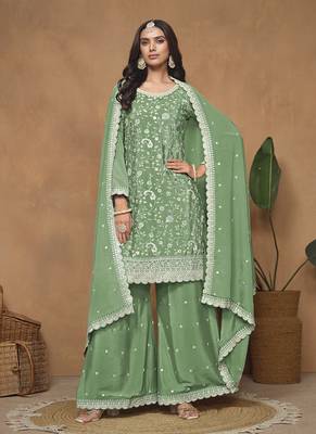 Green embroidery chinon palazzo 2