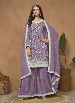 Light purple embroidery chinon palazzo 2