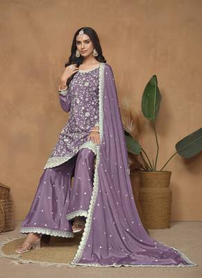 Light purple embroidery chinon palazzo 3