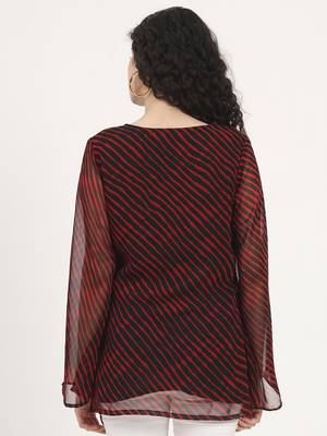 Divena black leheriya gotta patti work geogratte v neck top 2