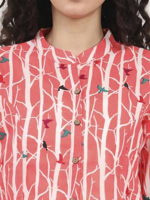 Divena pink floral printed cotton top 5