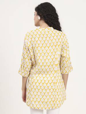 Divena yellow floral printed rayon top 2