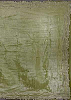 Mehendi Tussar Silk Swarovski Work Saree with Unstitched Blouse Piece 8