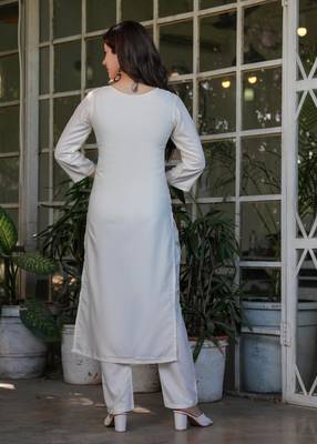 Beautiful Thread Work Viscose Rayon Straight Kurta Pant and Dupatta Set 2