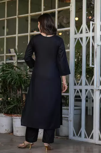 Beautiful Thread Work Viscose Rayon Straight Kurta Pant and Dupatta Set