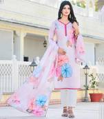 Women's Floral Printed Cotton Fabric Straight Kurta, Pant Set.