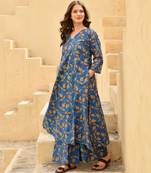 Women's Knee Length Foral Printed Kurta Set