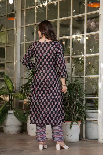 Women's Printed Pure Cotton Straight Kurta Pant and Dupatta Set