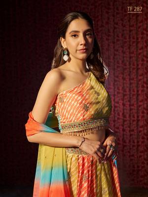Yellow Georgette  Embroidered Lehenga Choli with Dupatta 4