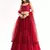 Red georgette party wear lehenga choli with dupatta