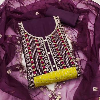 wine roman cotton silk embroidered unstitched dress material 2