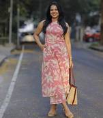 Women's Floral Printed Sleeveless Kurta With Pant