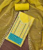 lime roman cotton silk embroidered unstitched dress material