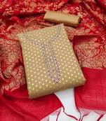 chiku banarasi jacquard handwork unstitched dress material