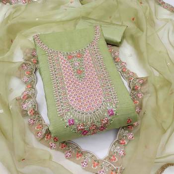 pista viscose embroidered unstitched dress material 2
