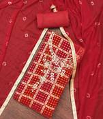 magenta roman cotton silk handwork unstitched dress material