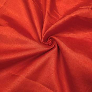 orange roman cotton silk handwork unstitched dress material 4