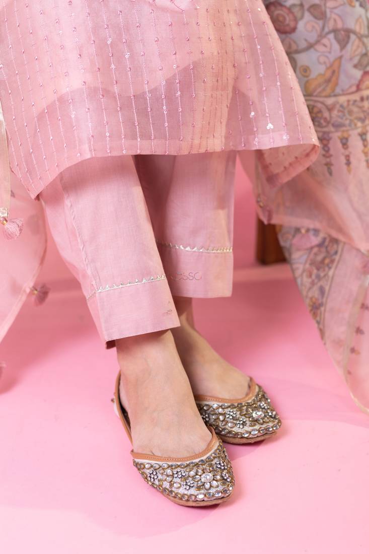 Beautiful Viscose Chanderi Fabric Straight Kurta, Pant and Dupatta Set