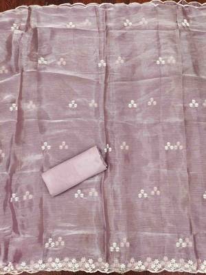 lavender barbaric silk embroidered work unstitched dress material 4